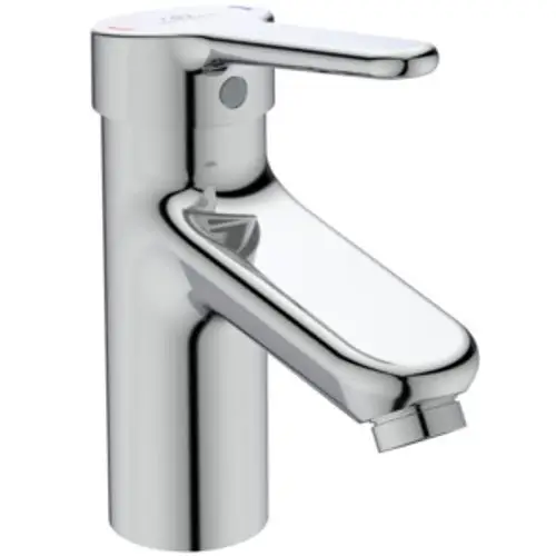 Waschtischarmatur in chromenem Finish von Ideal Standard. Einhebelmischer mit seitlichem Auslauf, geeignet für Badezimmeranwendungen.